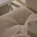 Soft Sofa Indoor 4 - Sitzer Ecksofa mit weichem Teddy - Bezug in Beige, modulare Form, ohne Gestell. | Soft Sofa Indoor - 4 Seater Corner Sofa - Teddy Beige | SACKit