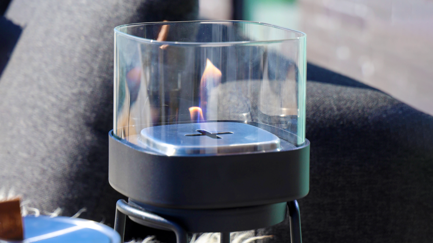 Patio Accessory Stand Ø14 + Bio Lamp - Ständer für den Außenbereich mit Bioethanol-Lampe und Pflanzkübel