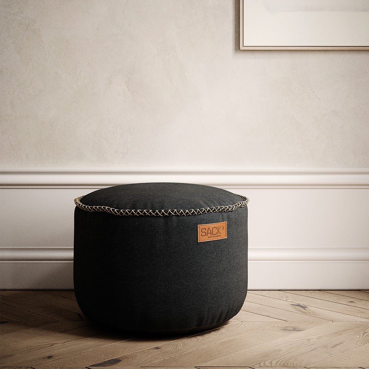  | Canvas Pouf [Contract] - Canvas Black | SACKit