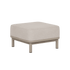 Beigefarbener Kirra Pouf mit gepolsterter Sitzfläche und schlanken Beinen für den geschützten Außenbereich im nordischen Design von sackit