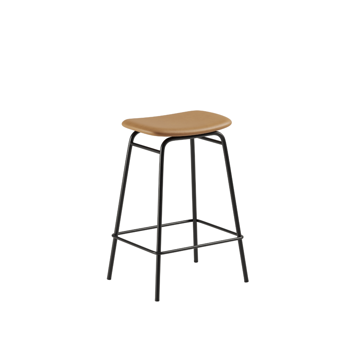Niedriger Frame Bar Stool mit Terra Safari Leder und pulverbeschichtetem Stahlgestell ohne Rückenlehne. | Frame Bar Stool - Leather - 68 cm Terra Safari | SACKit