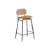 Frame Bar Stool Barhocker mit Rückenlehne aus Leder und pulverbeschichtetem Stahlgestell in industriellem Design. | Frame Bar Stool - Leather w/ backrest - 73 cm Terra Safari | SACKit