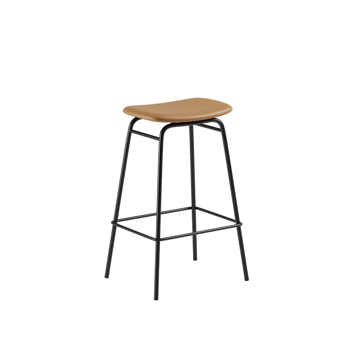 Hoher Frame Bar Stool Barhocker mit Lederbezug und pulverbeschichtetem Stahlgestell in neutralem Farbton | Frame Bar Stool - Leather - 73 cm Terra Safari | SACKit