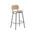 Hoher Frame Bar Stool mit Rückenlehne aus naturfarbenem Eichenfurnier und pulverbeschichtetem Stahlgestell | Frame Bar Stool - Wood w/backrest - 73 cm Natural Oak | SACKit