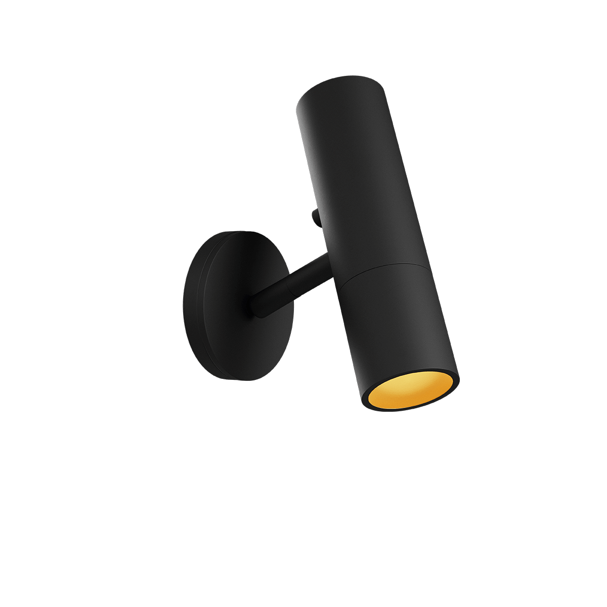 Schwarze Expo Wall Wandleuchte aus Aluminium mit warmem Licht und einfachem Design. | Expo Wall - Black | SACKit