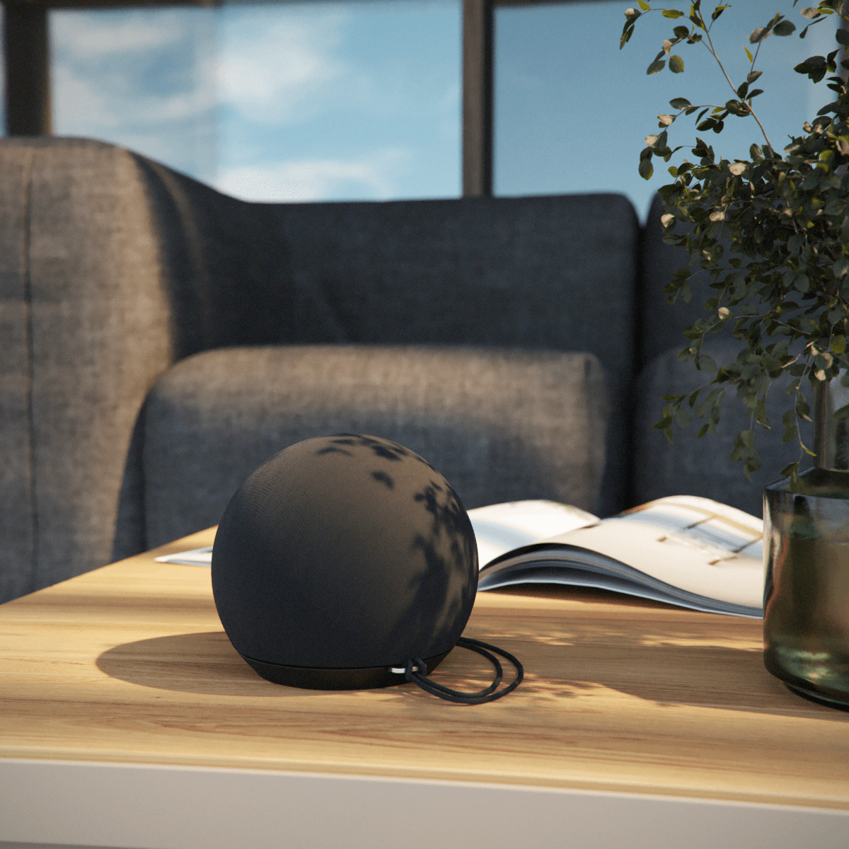 Kompakter Play Mini Bluetooth - Lautsprecher in schwarzem Polyestergewebe mit Silikonknöpfen. | Play Mini - Olive | SACKit