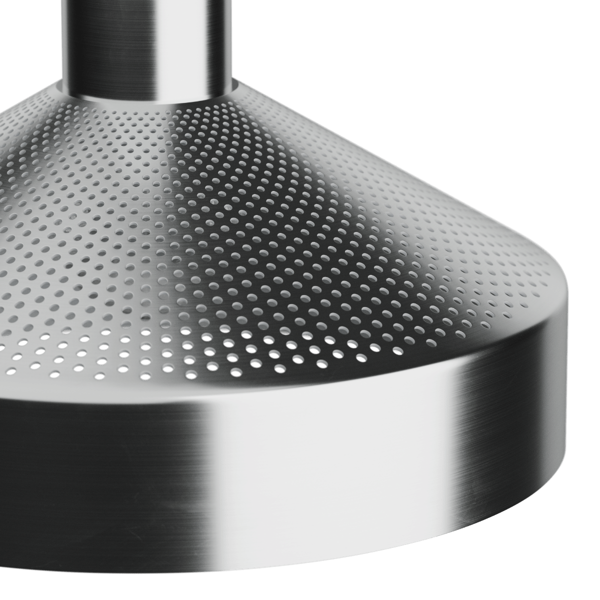 Runde Dawn Pendant Ø25 Hängeleuchte aus Aluminium mit perforiertem Schirm, weiß lackiert, 3 Meter Kabel | Dawn Pendant Ø25 - Polished | SACKit