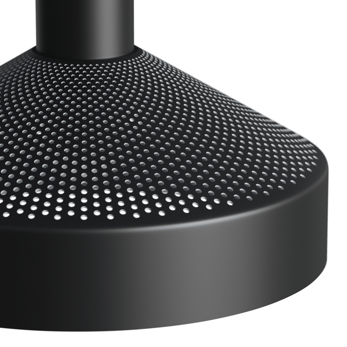 Schwarze Dawn Pendant Hängeleuchte Ø25 mit perforiertem Aluminium und weiß lackiertem Innenschirm. | Dawn Pendant Ø25 - Black | SACKit