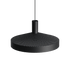 Schwarze Dawn Pendant Ø40 Hängeleuchte aus Aluminium mit perforiertem Design und weiß lackiertem Innenschirm. | Dawn Pendant Ø40 - Black | SACKit