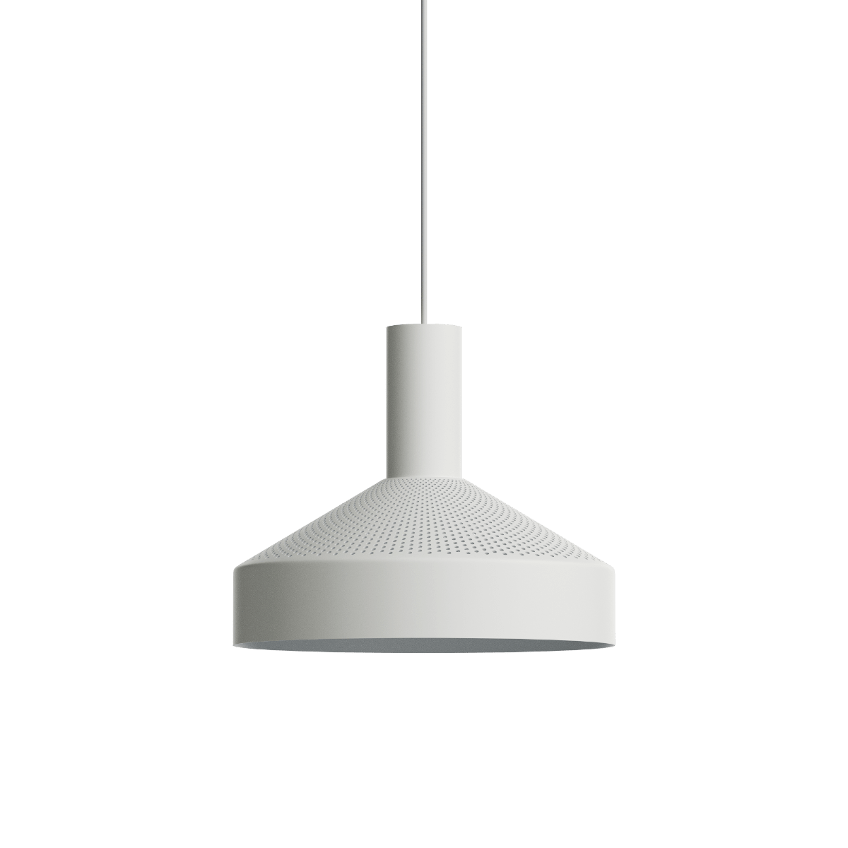Weiße Dawn Pendant Ø25 Hängeleuchte aus Aluminium mit perforiertem Schirm und 3 Meter Kabel | Dawn Pendant Ø25 - White | SACKit