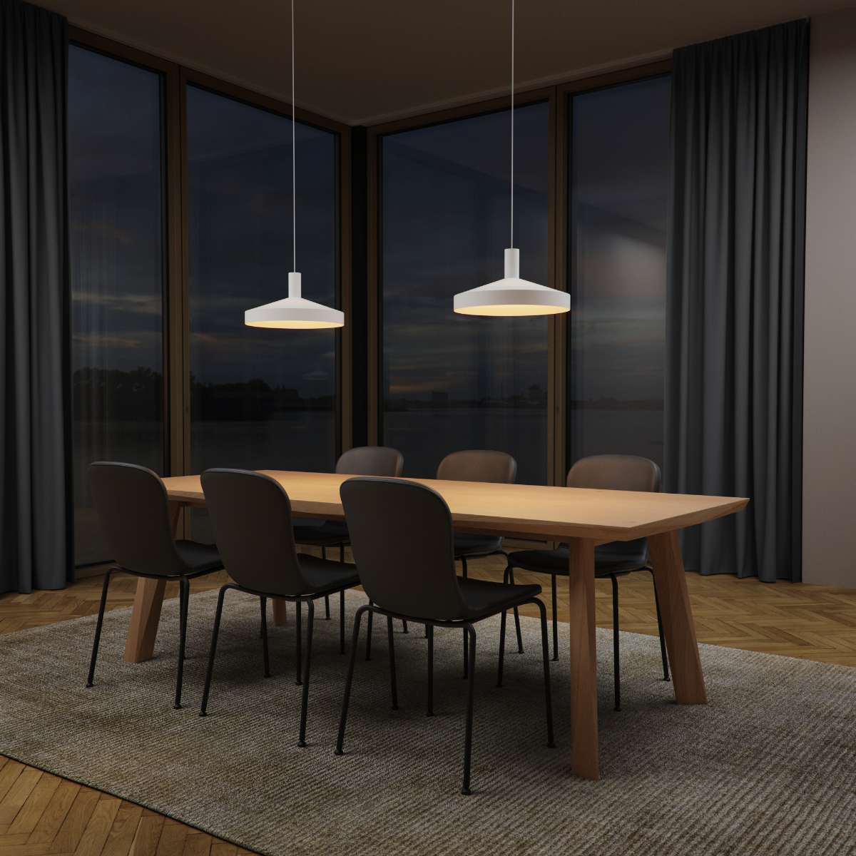 Weiße Dawn Pendant Ø40 Hängeleuchte aus Aluminium mit perforiertem Design und 3 Meter Kabel. | Dawn Pendant Ø40 - White | SACKit