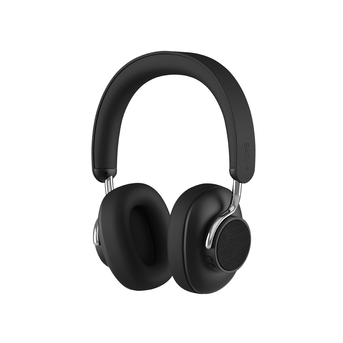 Schwarze Touch 310 Over - Ear Kopfhörer mit Hybrid ANC und USB - C - Ladekabel auf weißem Hintergrund | Touch 310 - Black | SACKit