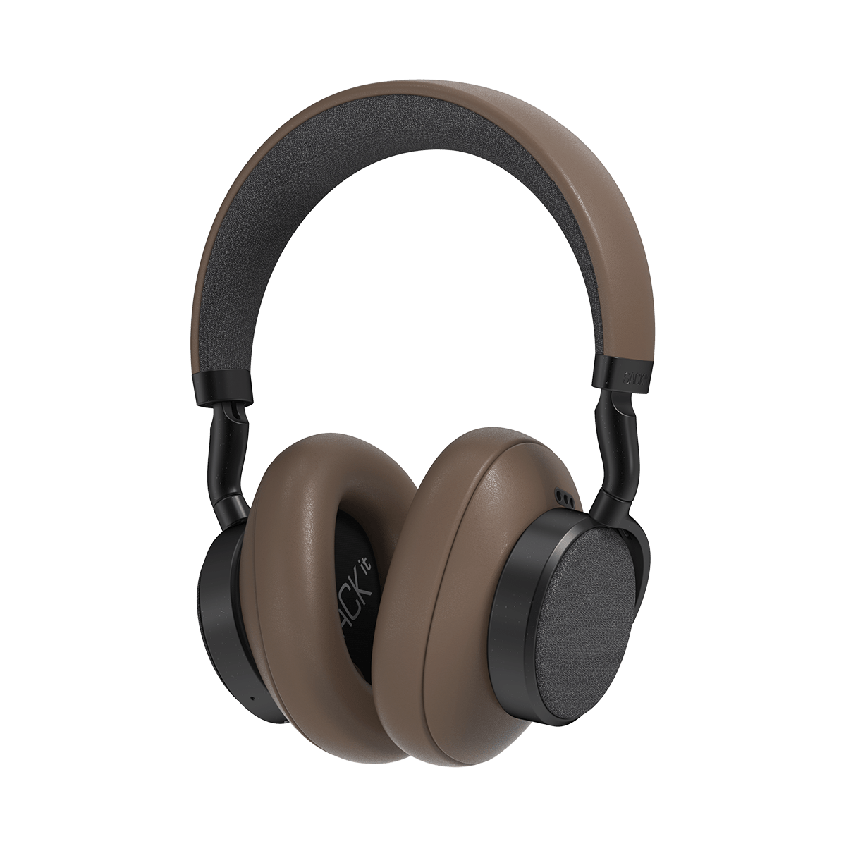 Braune Touch 400 Kopfhörer mit PU - Leder und Aluminiumakzenten, kabellos mit Noise - Cancelling - Funktion | Touch 400 - Brown | SACKit