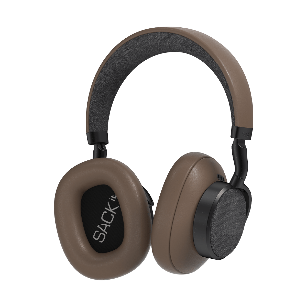 Braune Touch 400 Over - Ear - Kopfhörer mit PU - Leder und Aluminium - Details, schwenkbare Hörmuscheln. | Touch 400 - Brown | SACKit