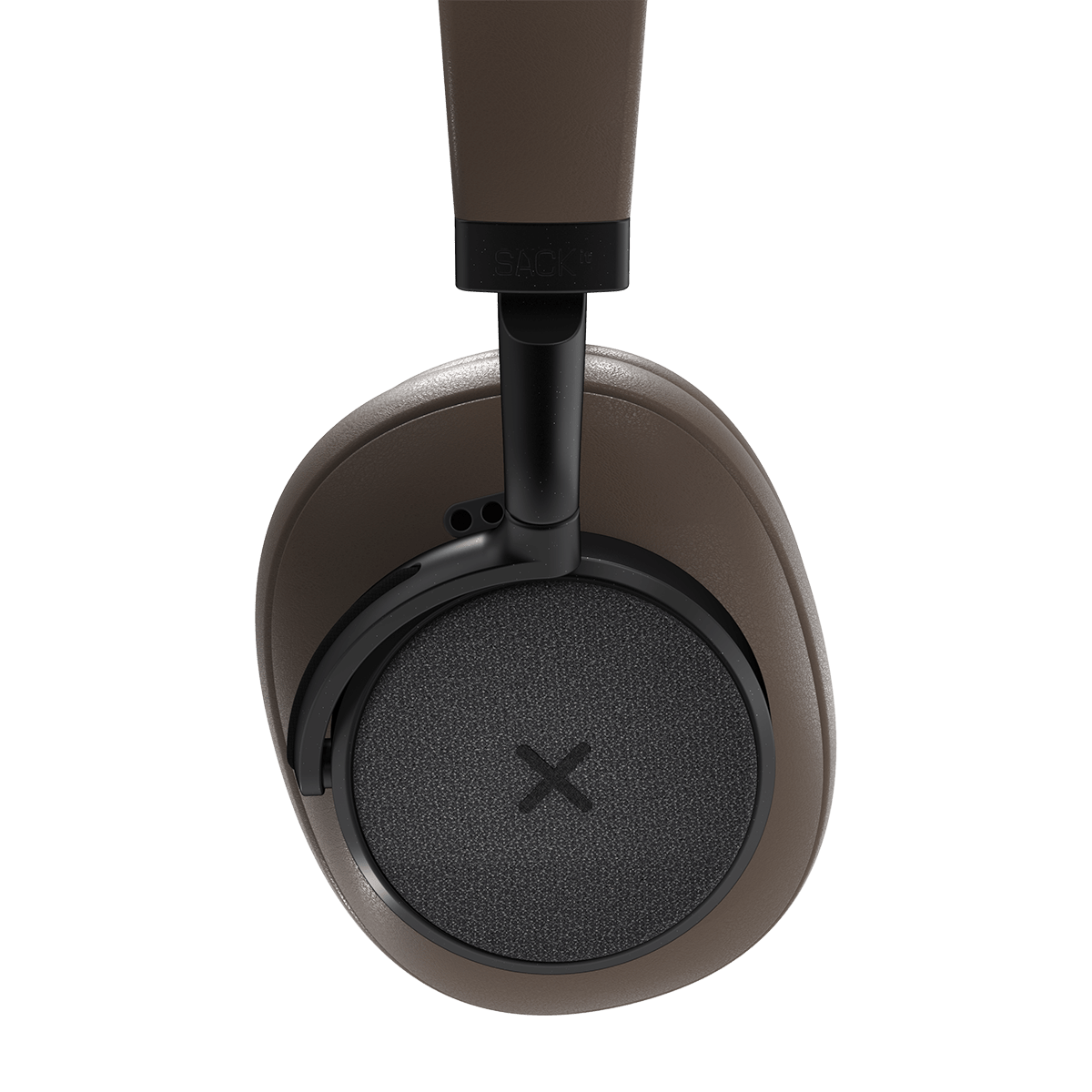 Braune Touch 400 Over - Ear Kopfhörer mit Hybrid ANC und drehbaren Ohrmuscheln aus PU - Leder und Aluminium | Touch 400 - Brown | SACKit