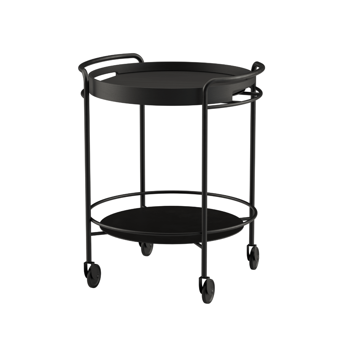 Serving Table w/ Nordic Serving Tray | Serving Table w/ Nordic Serving Tray - Black Stained Oak | SACKit