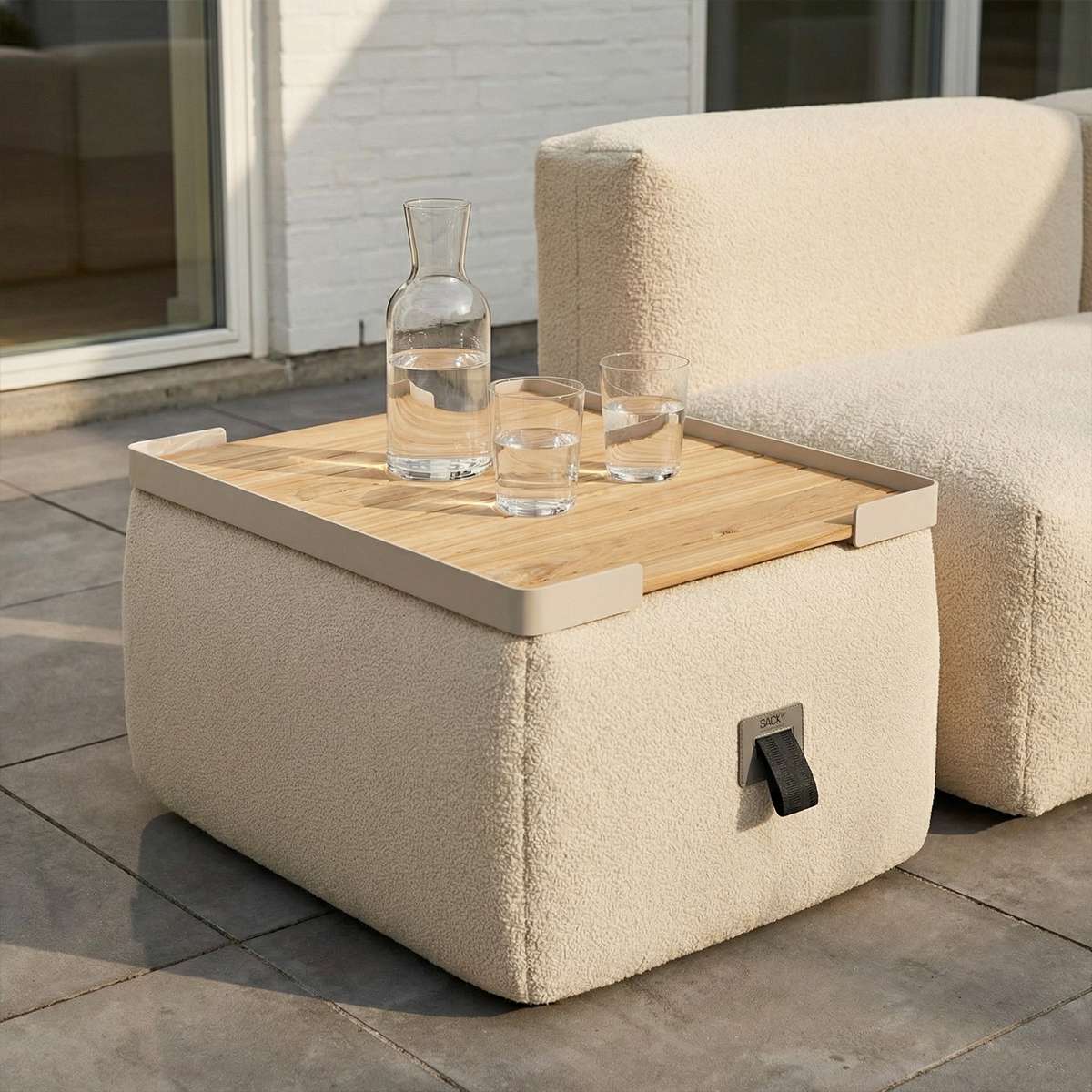 Patio Pouf Tray | Patio Pouf Tray - Taupe | SACKit