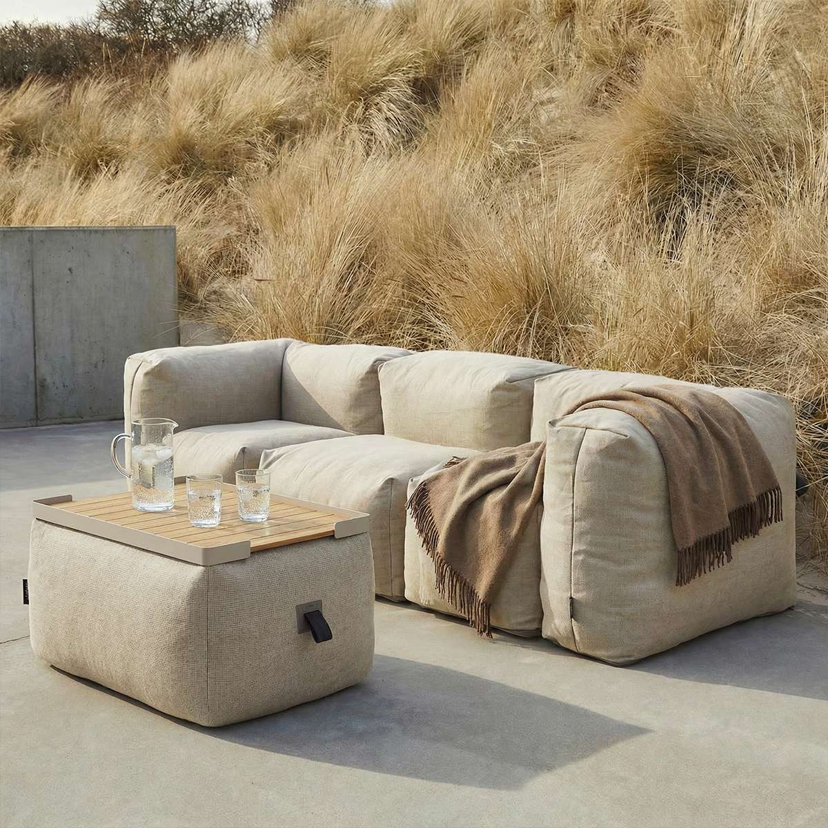 Soft Sofa Outdoor - Pouf | Soft Sofa Outdoor - Pouf - Boucle Beige | SACKit