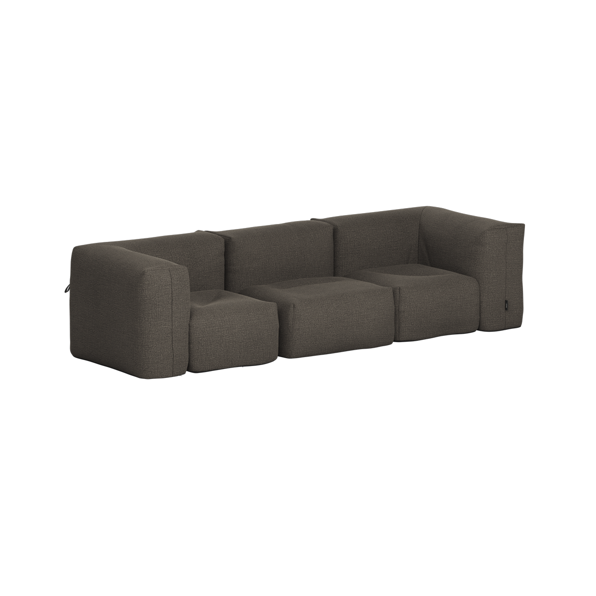 Dunkelgraues dreisitziges Outdoor Sofa von sackit mit weichen formstabilen Polstern und breiten Armlehnen für komfortables Sitzen im Freien | Soft Sofa Outdoor - 3 Seater - Kirra Noir | SACKit