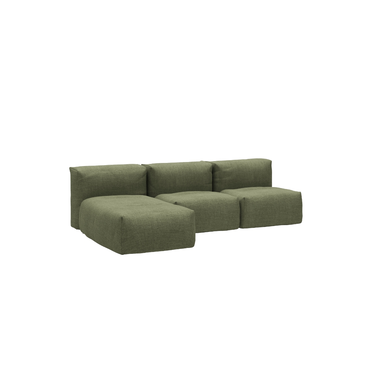 Soft Sofa Outdoor 3 - Sitzer mit Lounger in Kirra Olive aus wetterfestem Material. | Soft Sofa Outdoor - 3 Seater w/ Lounger - Kirra Olive | SACKit