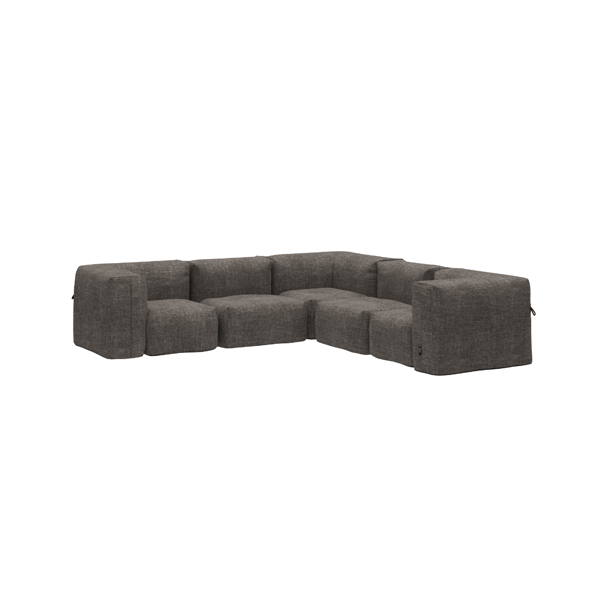Soft Sofa Outdoor 5 - Sitzer Ecksofa in Kirra Noir, wetterfestes, schwarzes Outdoor - Sofa ohne Gestell | Soft Sofa Outdoor - 5 Seater Corner Sofa - Kirra Noir | SACKit