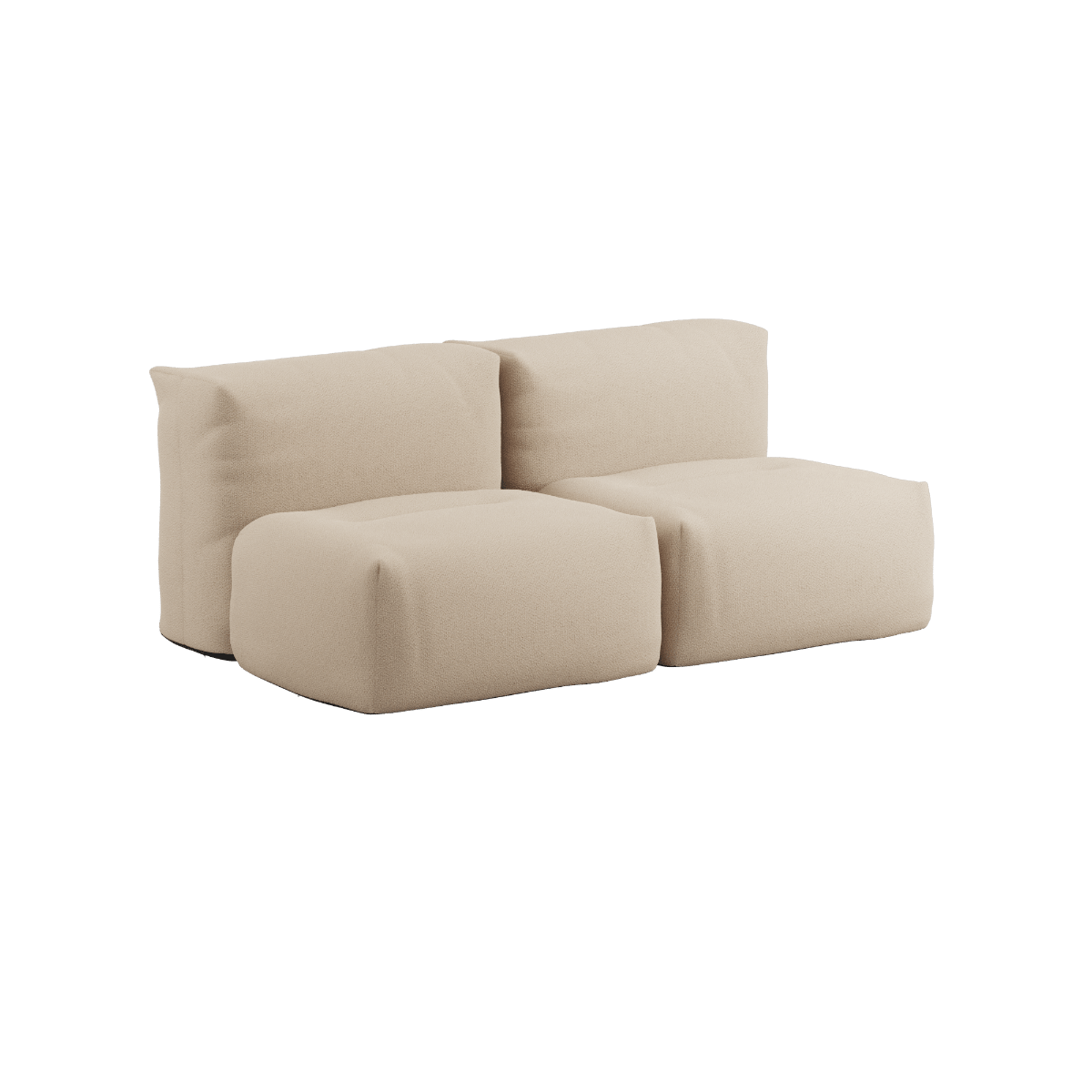 Soft Sofa Outdoor 2 - Sitzer in Bouclé Beige, weiches, formstabiles Outdoor - Sofa ohne Gestell. | Soft Sofa Outdoor - 2 Seater - Boucle Beige | SACKit