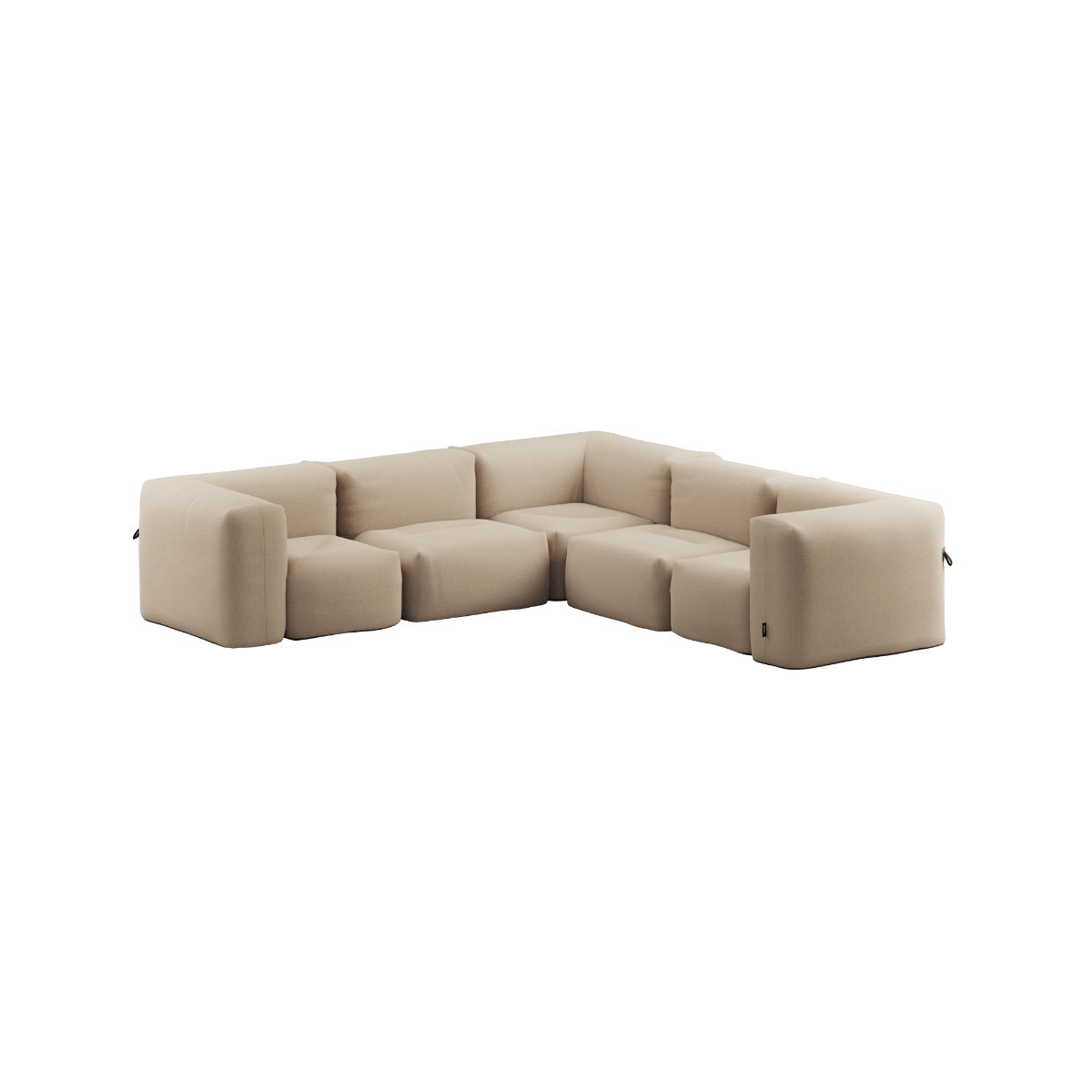 Soft Sofa Outdoor 5 - Sitzer Ecksofa in weichem Bouclé Beige für den Außenbereich | Soft Sofa Outdoor - 5 Seater Corner Sofa - Boucle Beige | SACKit