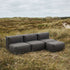 Soft Sofa Outdoor 3 - Sitzer in Kirra Olive mit offenem Pouf, weiches Outdoor - Sofa ohne Gestell. | Soft Sofa Outdoor - 3 Seater open w/Pouf - Kirra Noir | SACKit