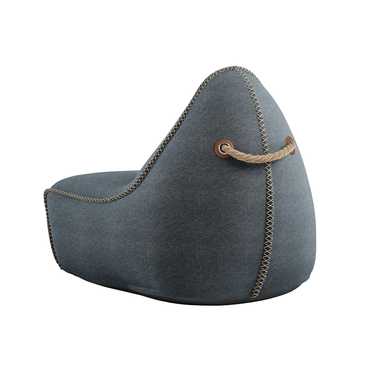 Canvas Lounge Chair Sækkestol in petrolfarbenem Canvas mit handgenähten Stichen und formstabiler Polsterung | Canvas Lounge Chair - Canvas Petrol | SACKit