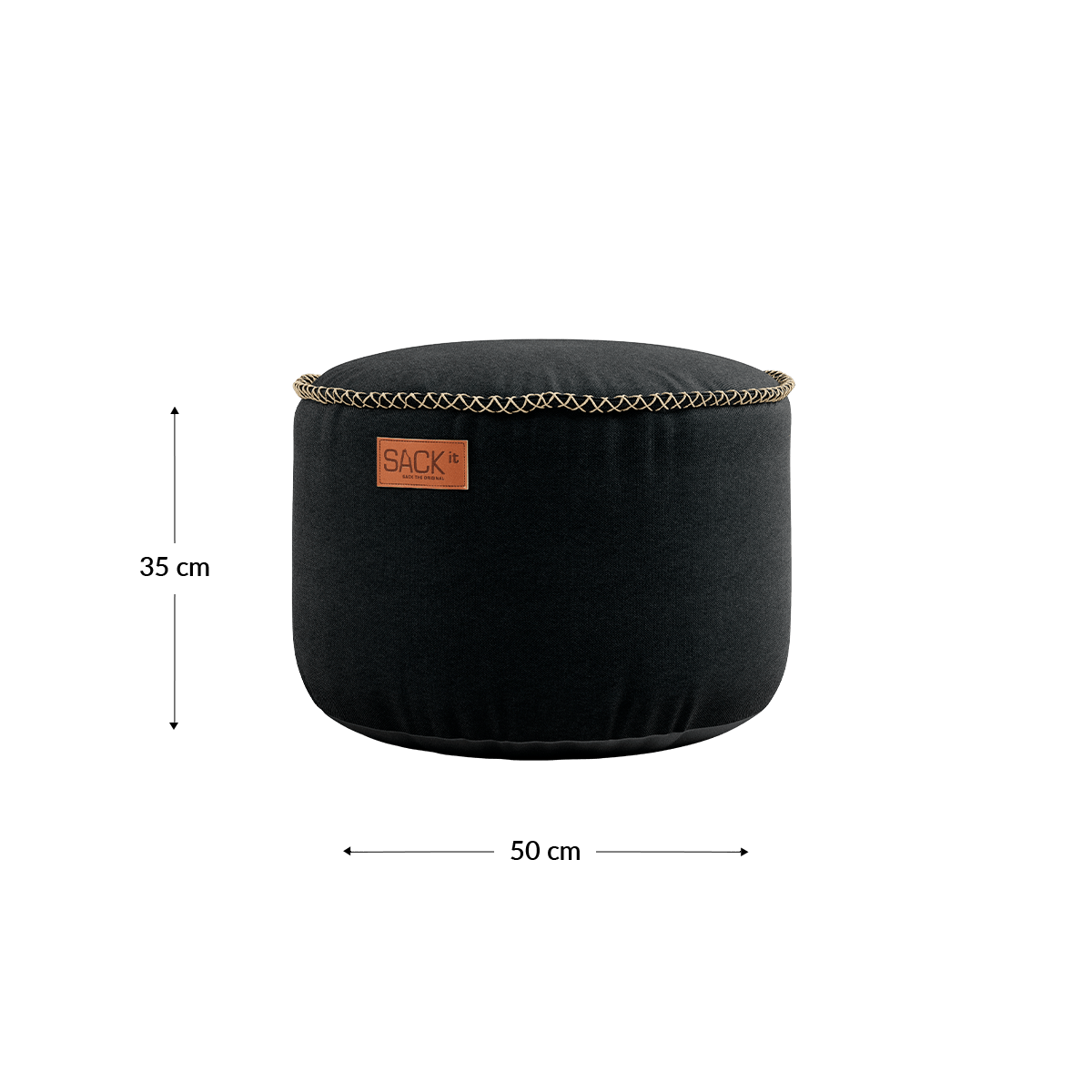 Canvas Pouf | Canvas Pouf - Canvas Black | SACKit