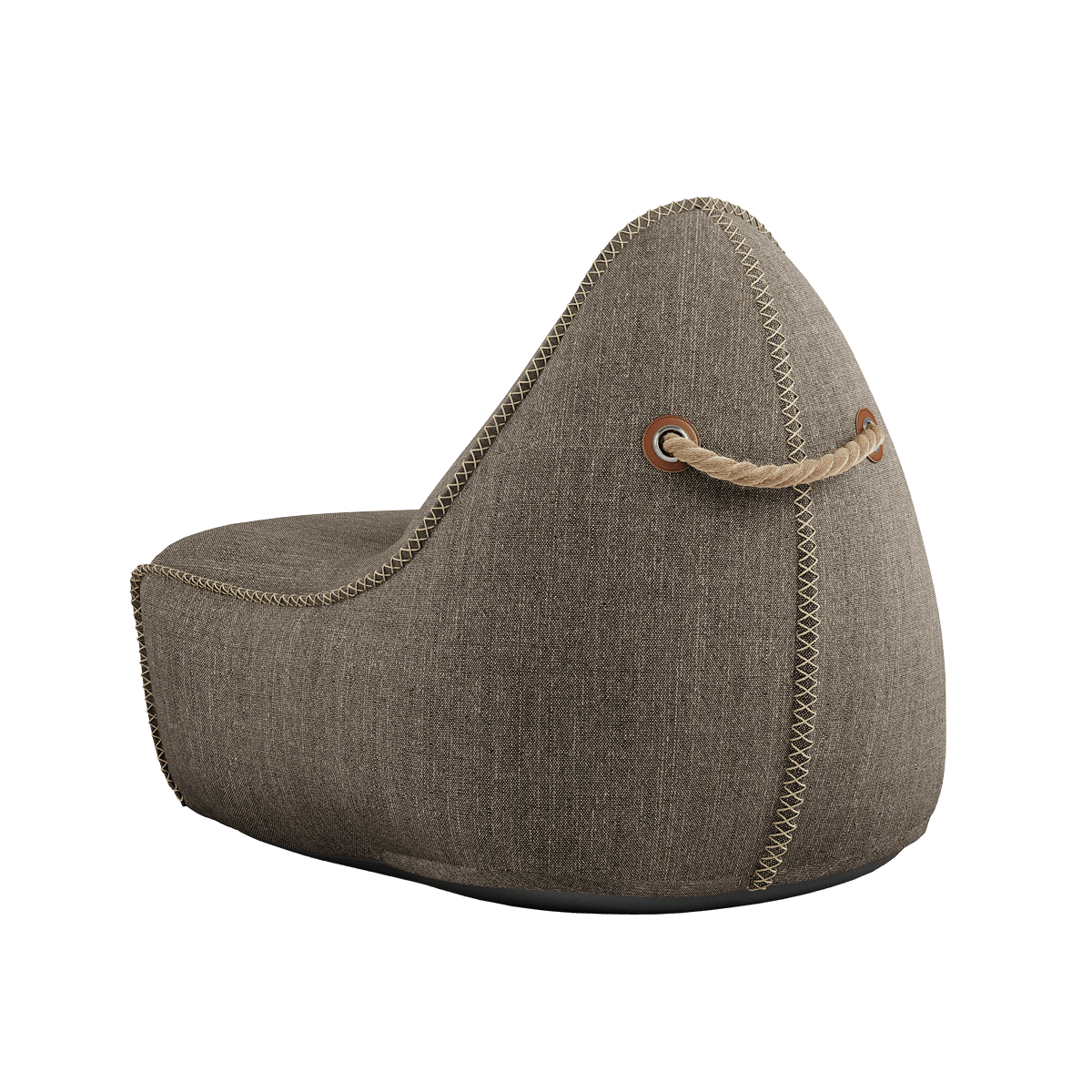 Cobana Lounge Chair in Cobana Grey mit Rückenlehne, bequemer Loungesessel aus Olefin - Fasermischung. | Cobana Lounge Chair - Cobana Brown | SACKit