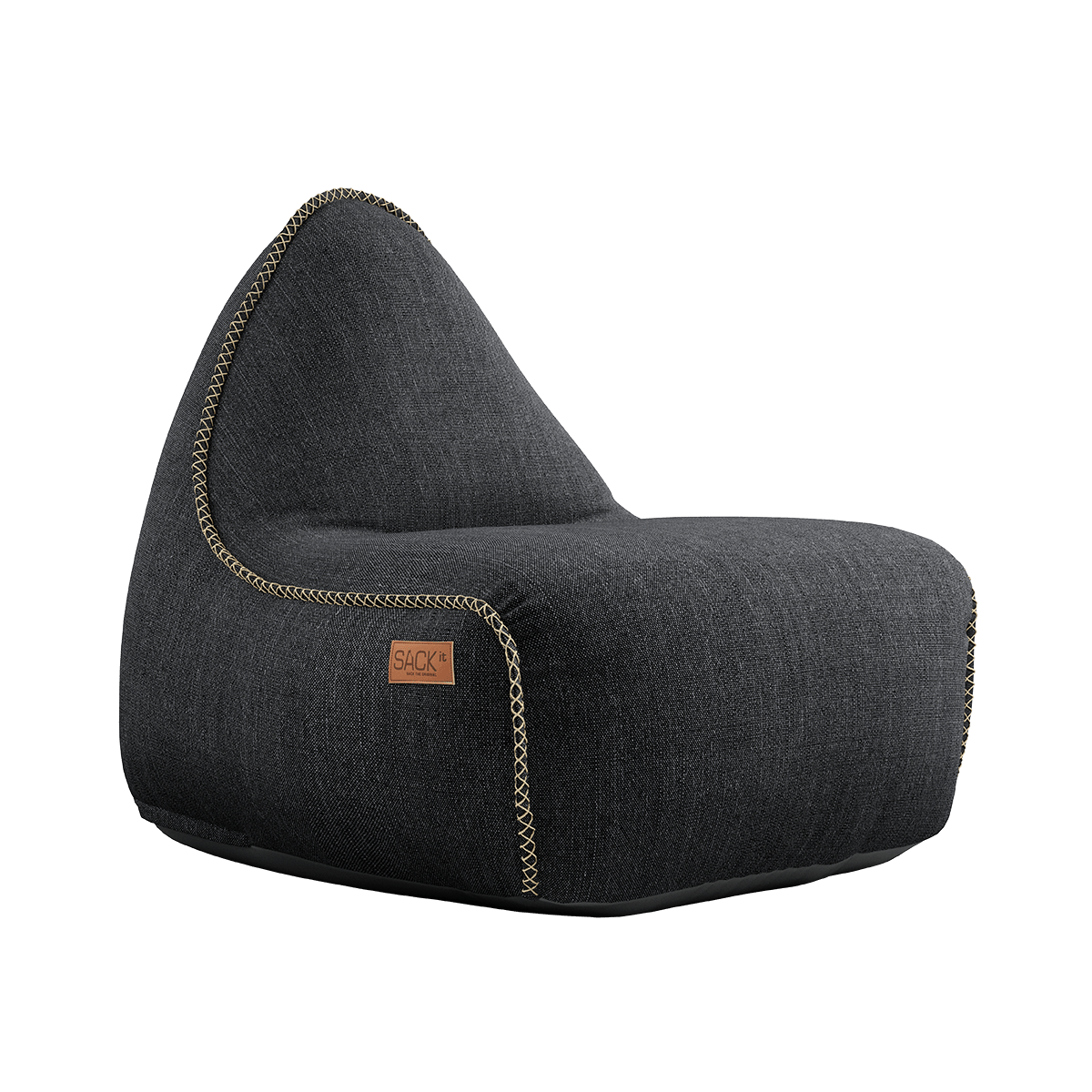 Schwarzer Cobana Lounge Chair Sessel mit Rückenlehne aus Olefin - Material, geeignet für drinnen und draußen. | Cobana Lounge Chair - Cobana Black | SACKit