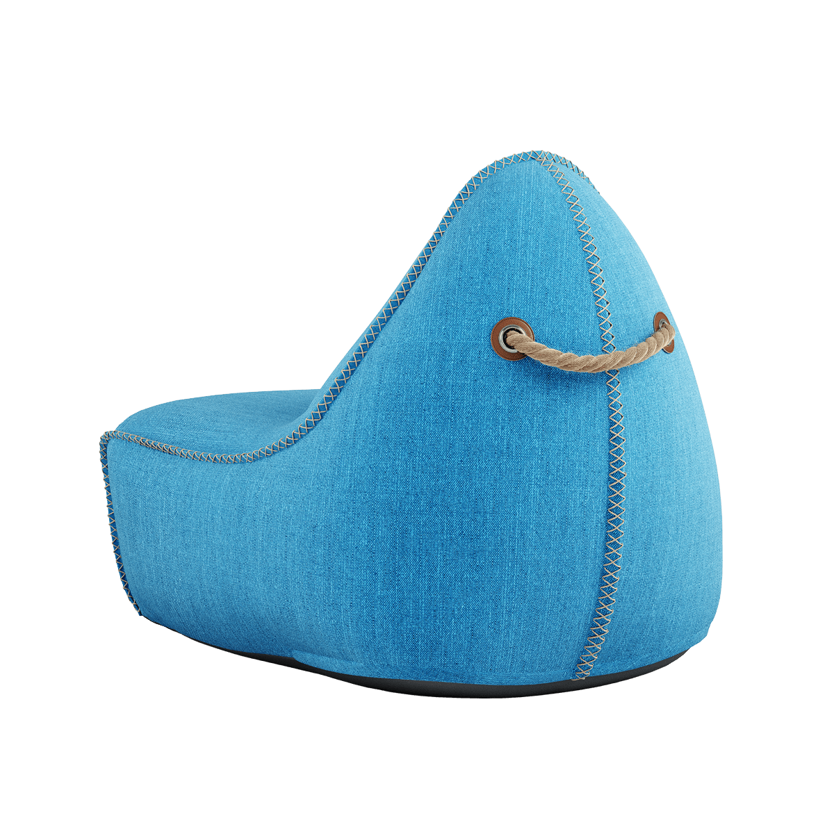 Cobana Lounge Chair in Cobana Grey mit Rückenlehne, weicher Sessel aus Olefin - Fasermischung. | Cobana Lounge Chair - Cobana Turkis | SACKit