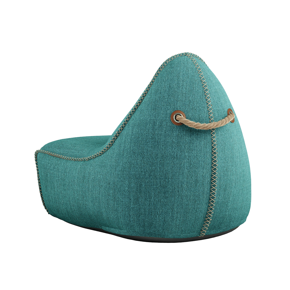 Cobana Lounge Chair Sessel in Cobana Grey mit Rückenlehne und weichem Bezug aus Olefin - Fasermischung. | Cobana Lounge Chair - Cobana Petrol Melange | SACKit