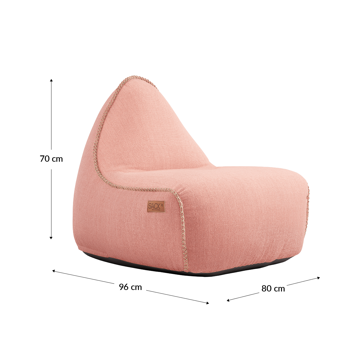 Cobana Lounge Chair in grauem Olefin - Stoff mit Rückenlehne, formstabil und wasserabweisend. | Cobana Lounge Chair - Cobana Rose | SACKit
