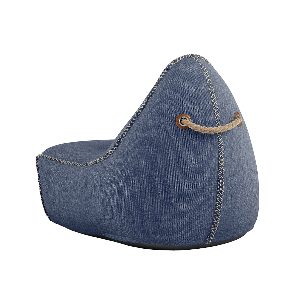 Cobana Lounge Chair in Cobana Grey mit Rückenlehne, weicher Sitzsack für drinnen und draußen | Cobana Lounge Chair - Kirra Indigo | SACKit