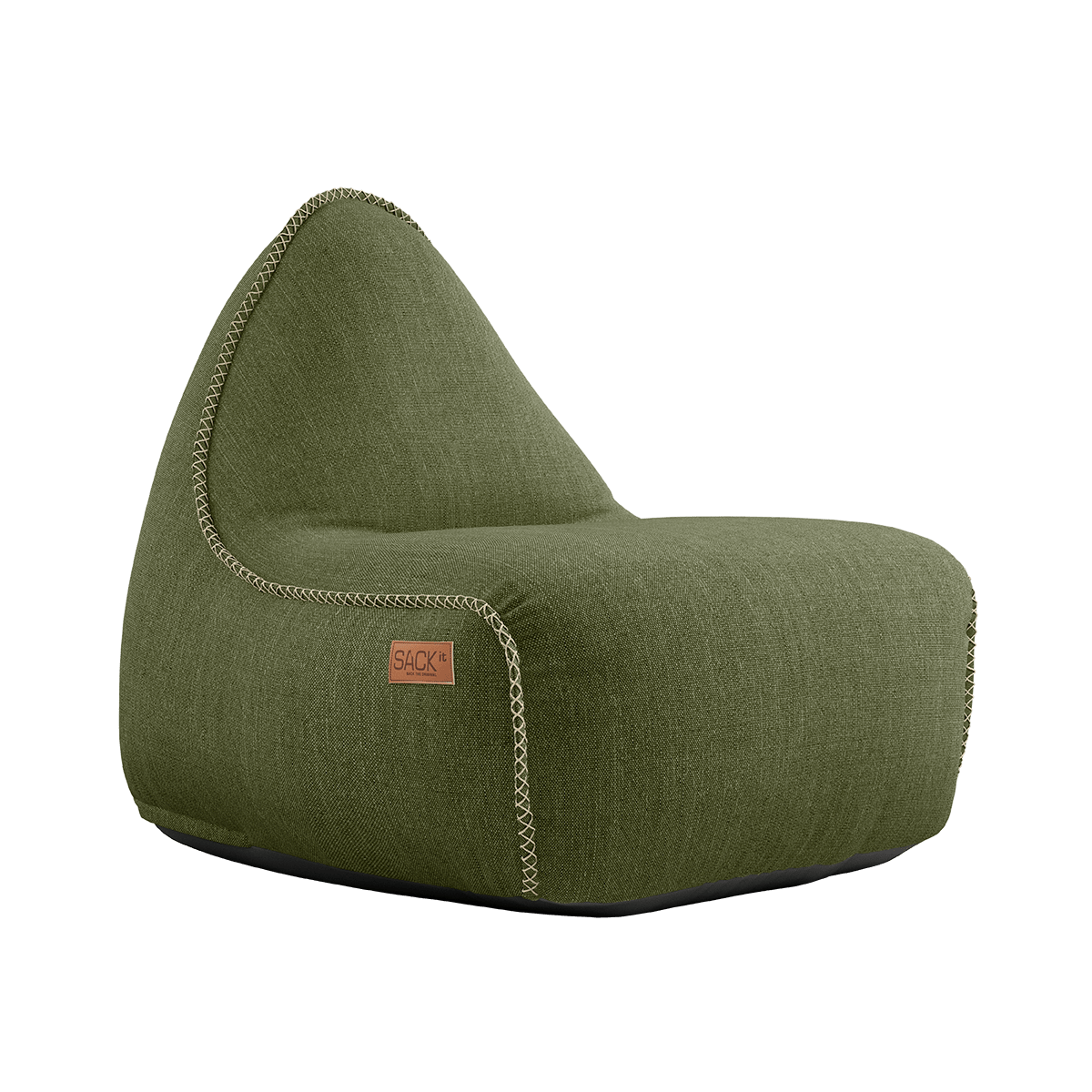 Kirra Olive Cobana Lounge Chair mit Rückenlehne aus Olefin - Fasermischung, geeignet für drinnen und draußen. | Cobana Lounge Chair - Kirra Olive | SACKit