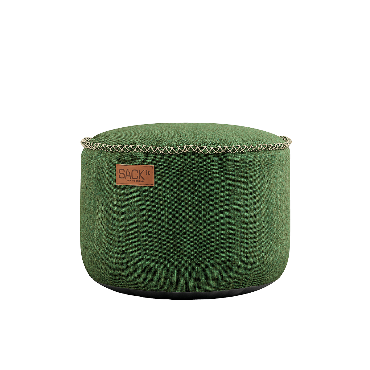 Runder Cobana Pouf in grün aus wasserabweisendem Polsterstoff, 50 x 35 cm, mit EPS - Füllung. | Cobana Pouf - Cobana Green | SACKit