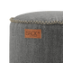 Runder Cobana Pouf in grauem, wasserabweisendem Polsterstoff mit handgenähten Leinenstichen. | Cobana Pouf - Cobana Grey | SACKit