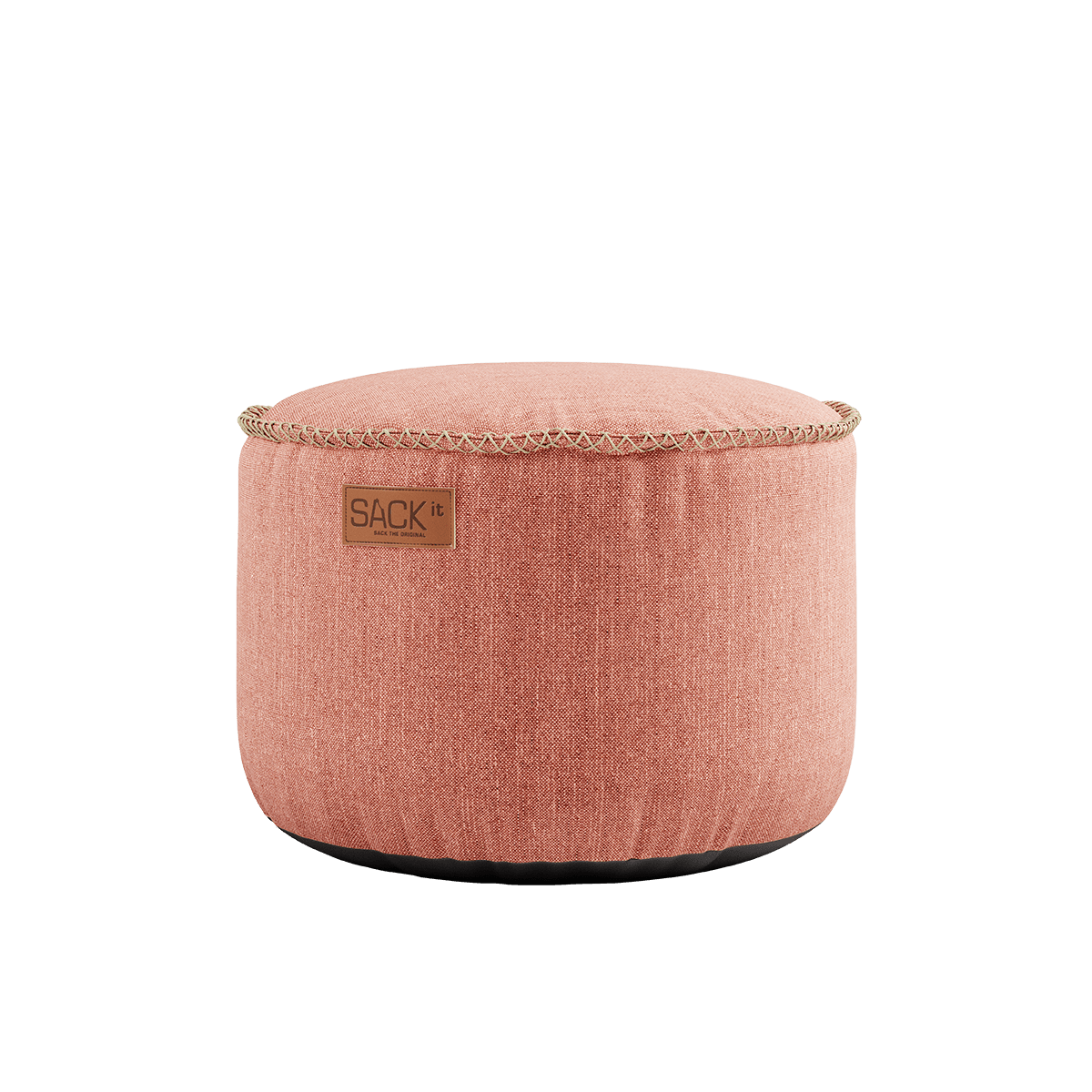 Runder Cobana Pouf in Rose aus wasserabweisendem Stoff mit feiner Struktur, 50 x 35 cm. | Cobana Pouf - Cobana Rose | SACKit
