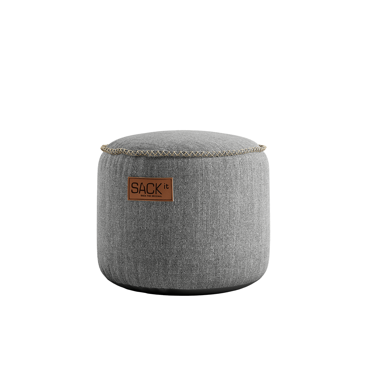 Cobana Junior Pouf in Sand Melange, runder Kinderpouf aus wasserabweisendem Material. | Cobana Junior Pouf - Cobana Grey | SACKit