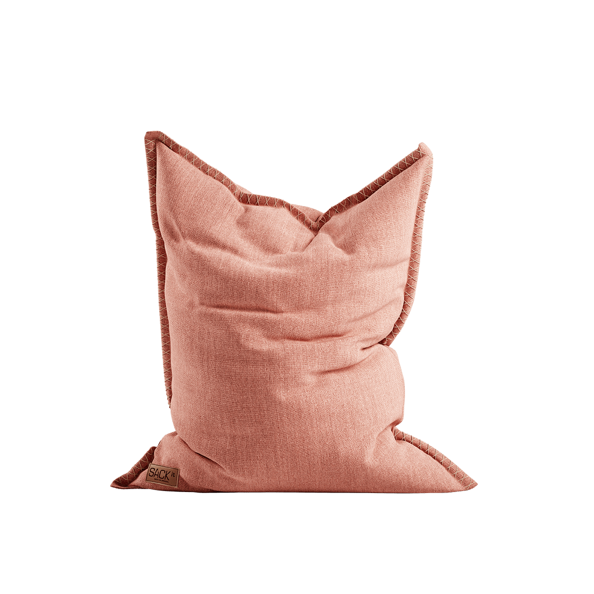 Cobana Beanbag Sækkestol und Puf in Rosé aus wasserabweisendem Material, handgenähte Stiche sichtbar. | Cobana Beanbag - Cobana Rose | SACKit