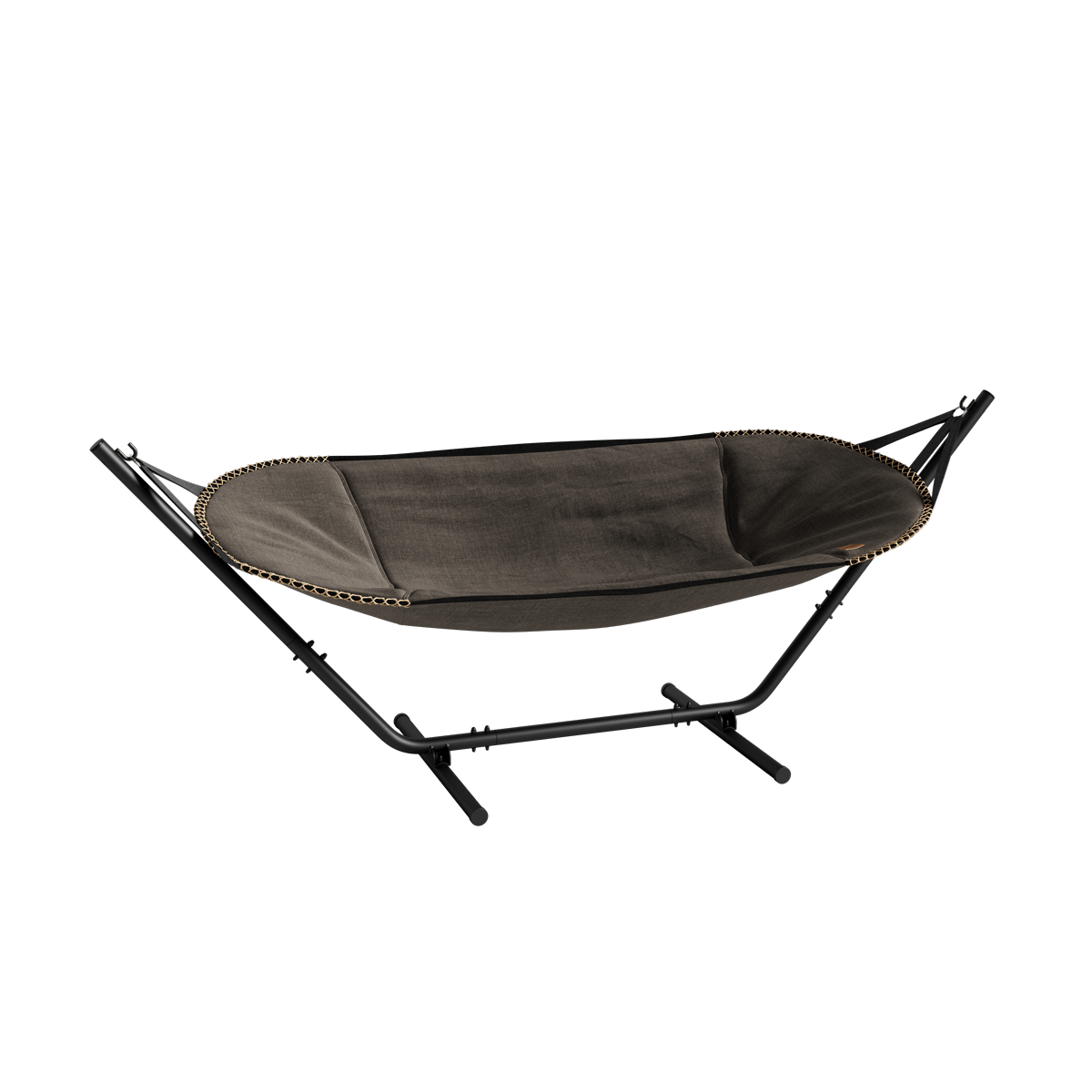 Cobana Hammock Hängematte in Braun mit schwarzem Aluminiumgestell, outdoor geeignet und wasserabweisend. | Cobana Hammock - Cobana Brown Black | SACKit