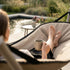 Cobana Hängematte in Cobana Grey mit taupefarbenem Aluminiumgestell, outdoor geeignet. | Cobana Hammock - Kirra Noir Taupe | SACKit