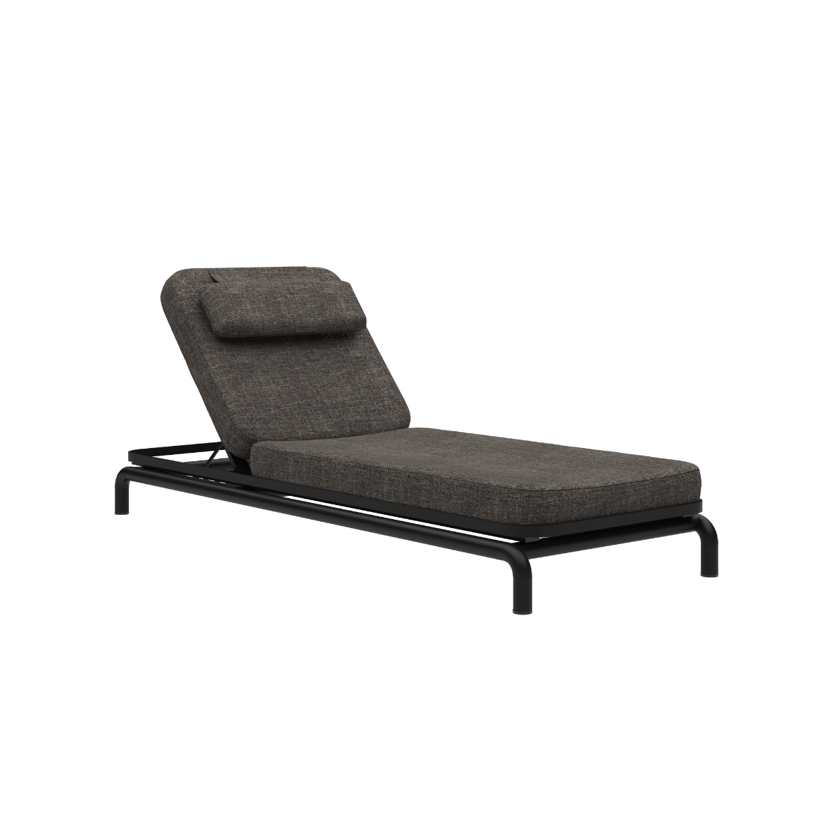 Kirra Sunbed Sonnenliege in Kirra Noir mit verstellbarer Rückenlehne aus Aluminium und Olefin - Textil | Kirra Sunbed - Kirra Noir | SACKit