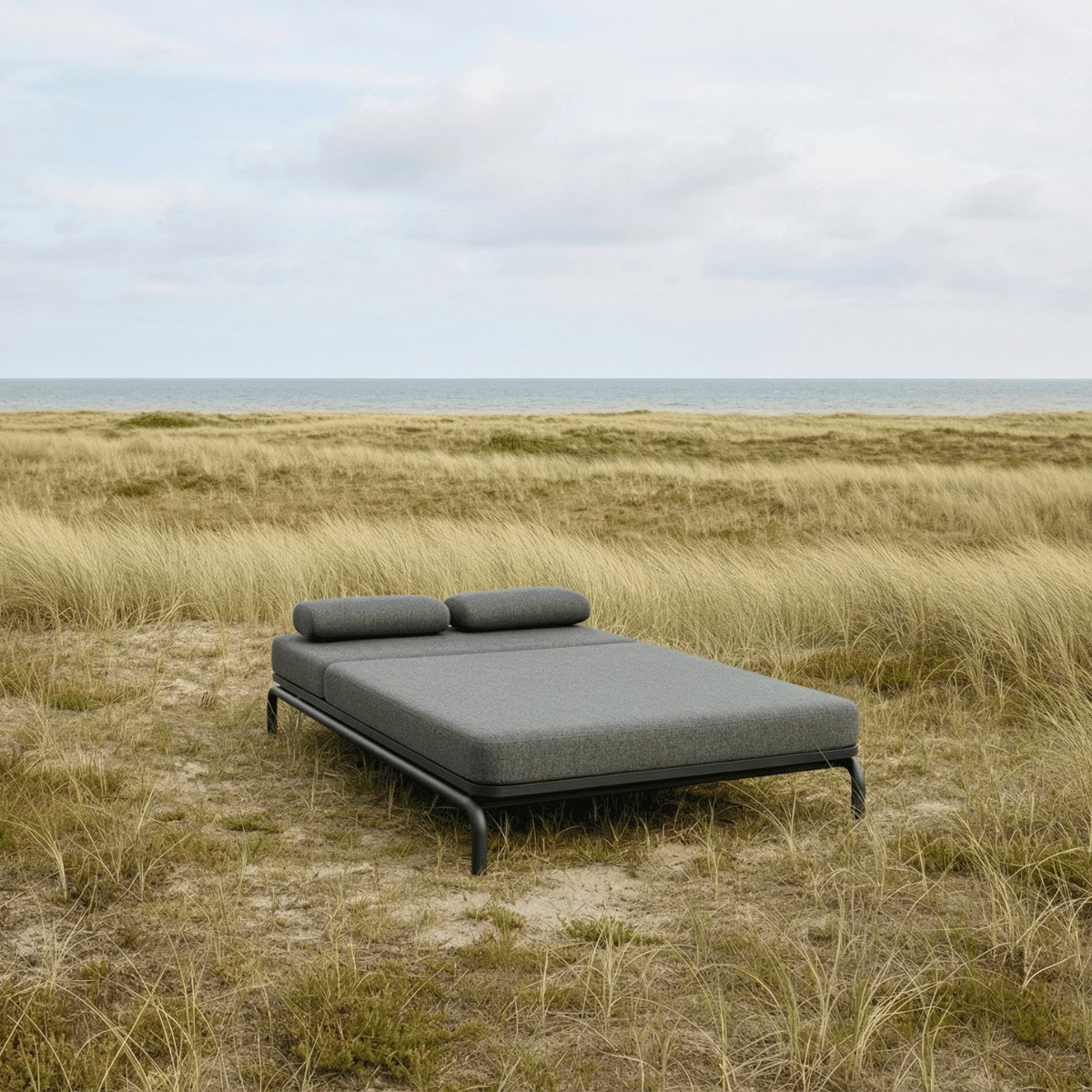 Kirra Double Sunbed in Kirra Sand mit pulverbeschichtetem Aluminiumrahmen und wasserabweisendem Olefin - Textil | Kirra Double Sunbed - Kirra Noir | SACKit