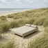 Kirra Double Sunbed in Kirra Sand mit pulverbeschichtetem Aluminiumrahmen und wasserabweisendem Textil, outdoor. | Kirra Double Sunbed - Kirra Sand | SACKit