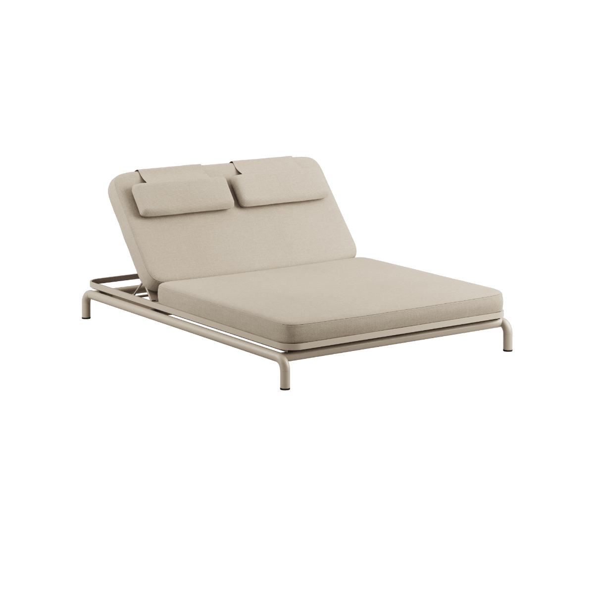 Kirra Double Sunbed Doppelliege in Sandfarben mit pulverbeschichtetem Aluminiumrahmen und wasserabweisendem Textil. | Kirra Double Sunbed - Kirra Sand | SACKit