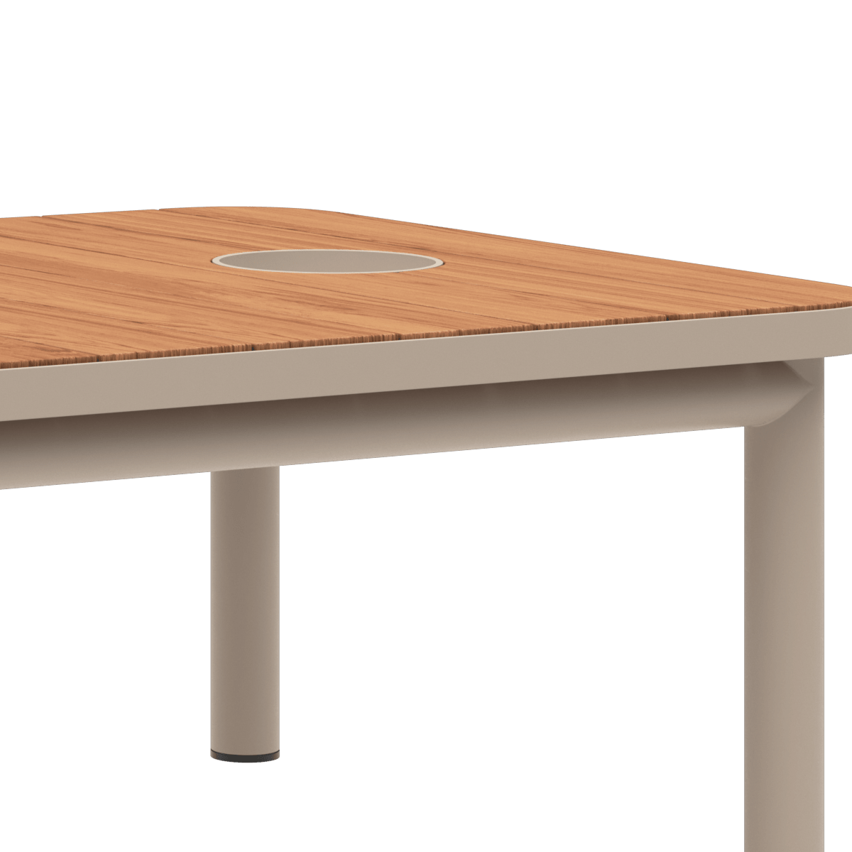 Kirra Coffee Table in taupe mit pulverbeschichtetem Aluminiumrahmen und Teakholzplatte ohne Accessory Fit | Kirra Coffee Table - Taupe Mit Accessory Fit | SACKit