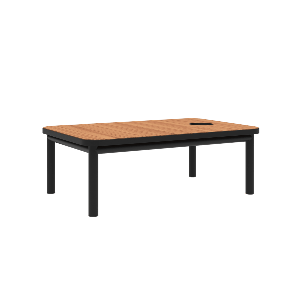 Kirra Coffee Table Outdoor - Couchtisch aus pulverbeschichtetem Aluminium und Teakholz in Noir ohne Accessory Fit | Kirra Coffee Table - Noir Ohne Accessory Fit | SACKit